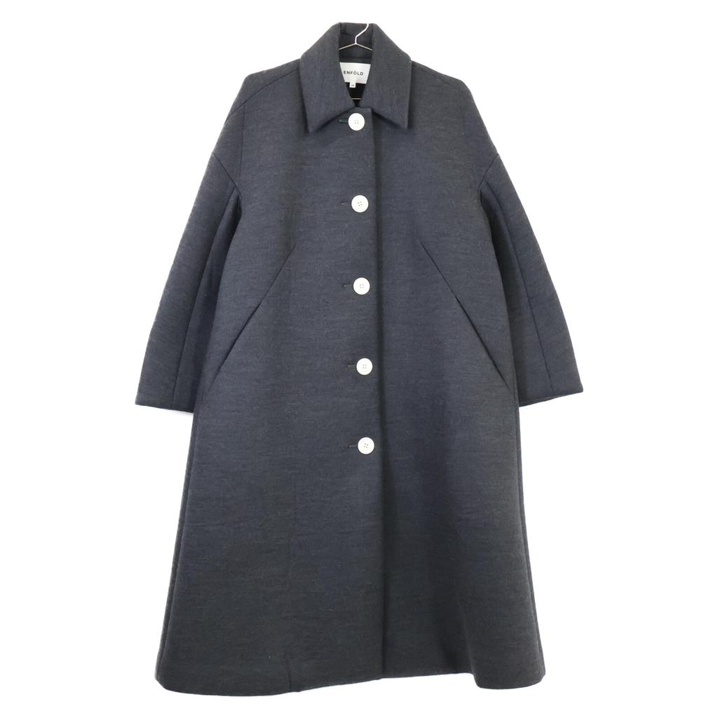 ENFOLD 22AW Grey Wool Bonding Soutien Collar Flare Coat Coat 36 grayUsed
