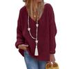 Herbst und Winter Damen Pullover Strickwaren V-Ausschnitt Langarm Strickoberteile Pullover
