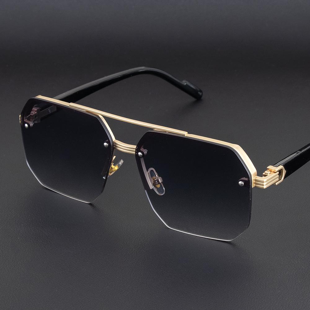 2025 Men's Half-Frame Driving Sunglasses - Slimming, UV Protection, Fashionable