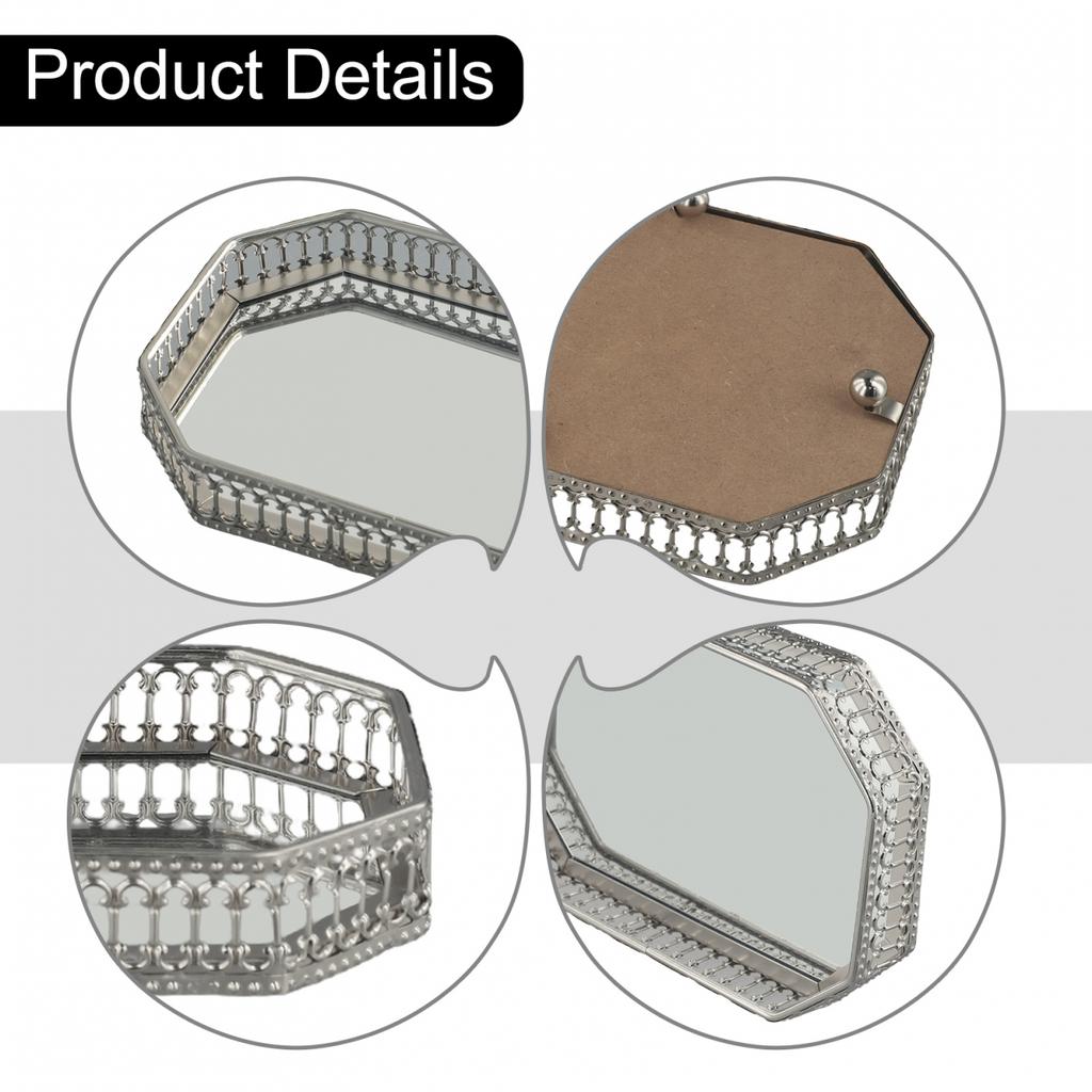 Cafe Restaurant Home Light Luxury Mirror Metal Tray