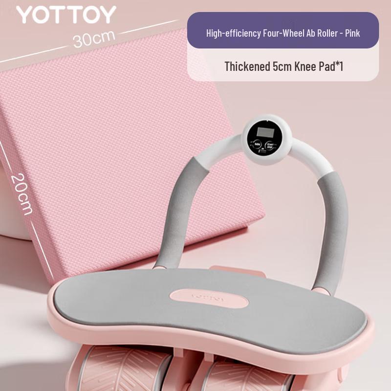 YOTTOY 4-Wheel Ab Roller 4-Wheel with Timer Balance Pad