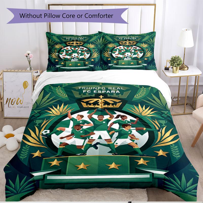 3pcs Duvet Cover Set (1*Duvet Cover + 2*Pillowcase, Without Core), Club Santos Laguna Print Soft All‑Season Bedding Set, Home Bedroom Decor Gift