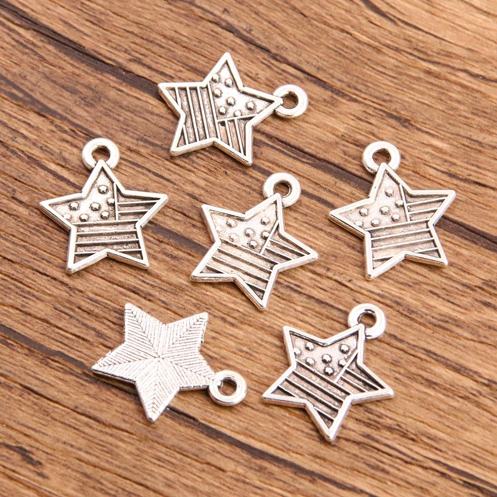 10pcs Hollow-out Pentagram Star Pendant Jewelry Pendant
