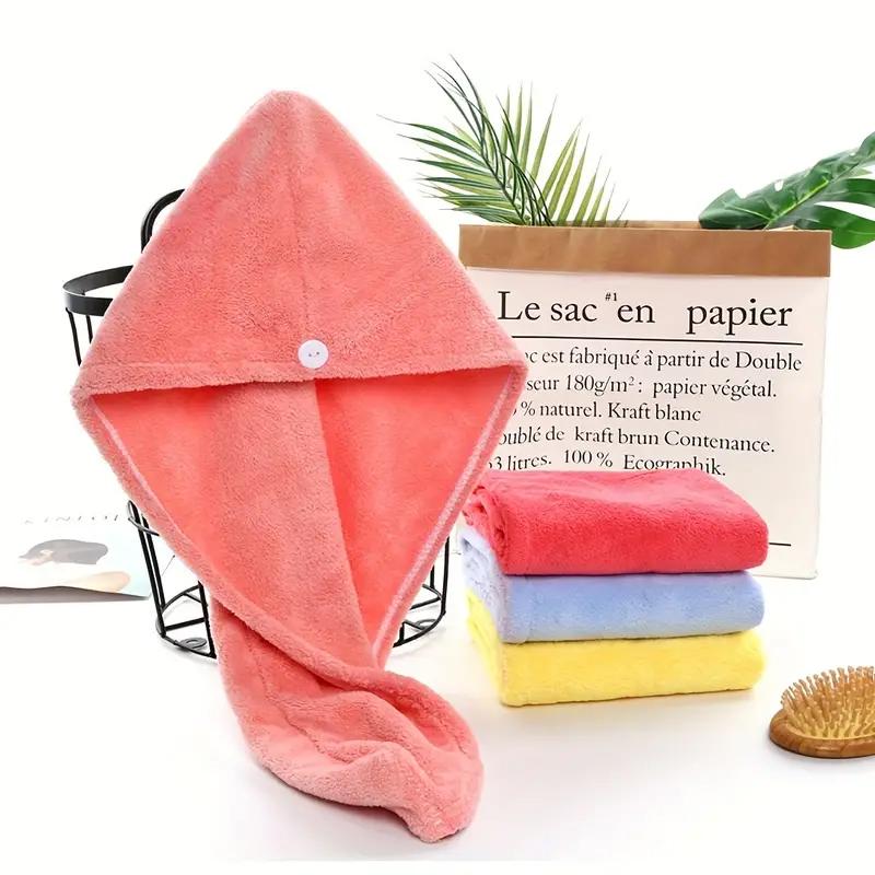 1pc soft blow drying cap, coral velvet thickened bathroom hair towel, women's super-absorbent quick-drying shower cap