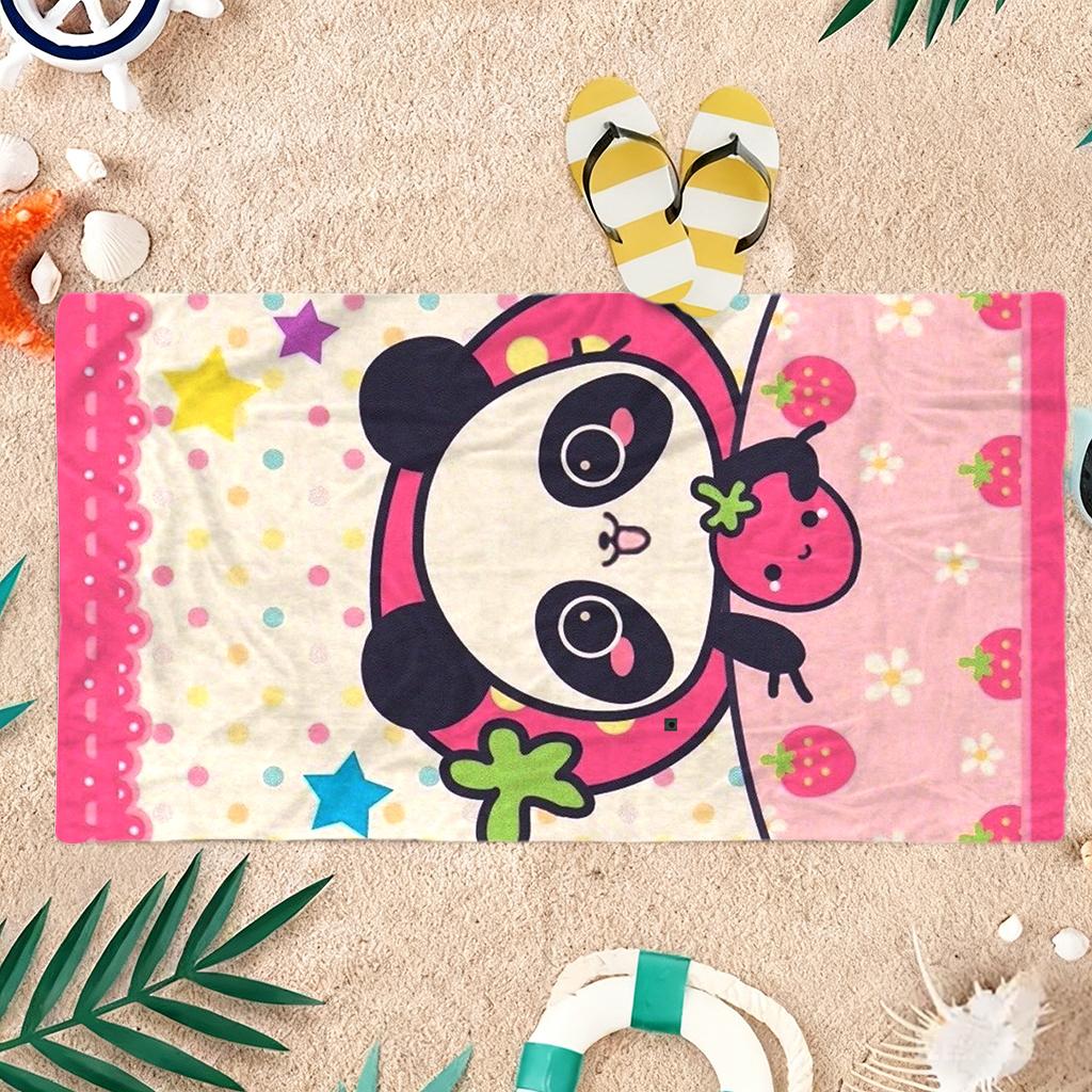Cartoon Riesenpanda Strandtuch Schnelltrocknend Klein bis Groß Handtuch Geeignet für Strandurlaub Pool Sommer Lustiges Geschenk für Freunde