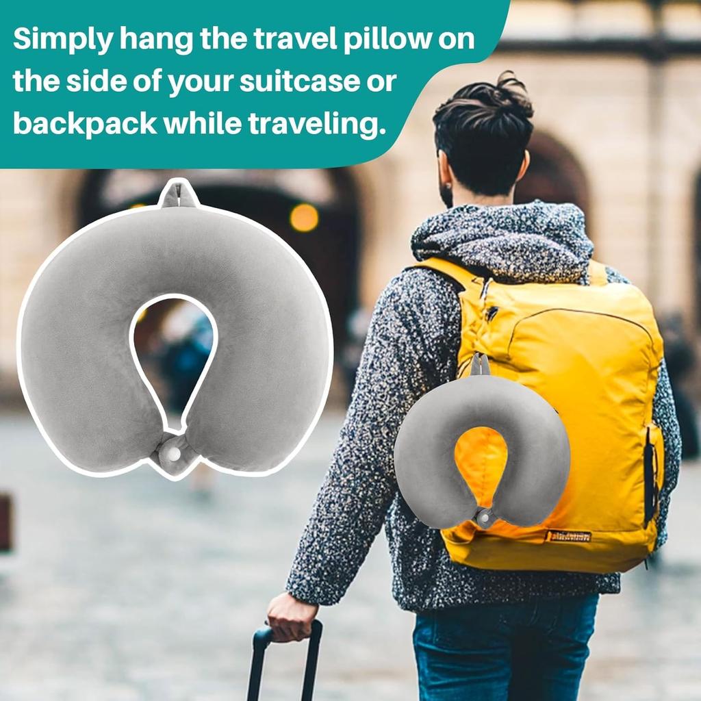Neck Pillow Airplane - Memory Foam Travel Pillow for Head and Neck Support Suitable for Sleeping Airplane,Traveling,Self-Driving