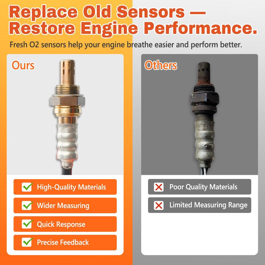 4Pcs Oxygen Sensor Upstream Downstream O2 Sensor Compatible With Chrysler 300 Town & Country, Jeep Grand Cherokee Wrangler, Dodge Durango Dokota