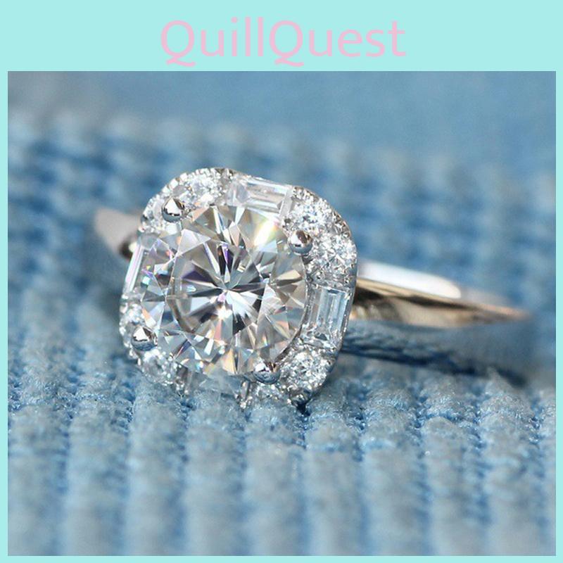 Elegant Silver Plated Wedding Ring For Women With Square Simulated Zircon