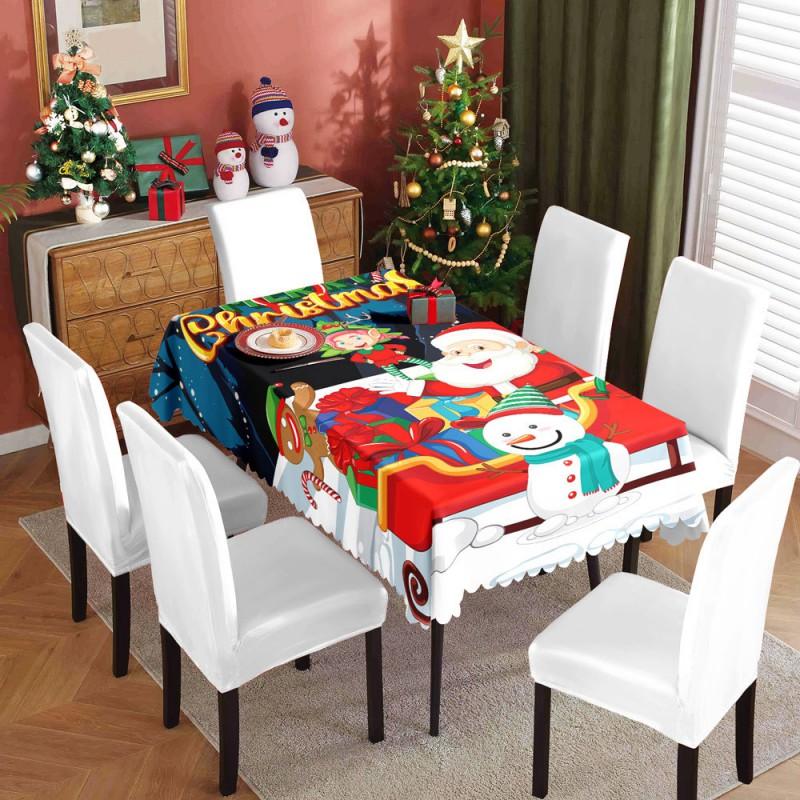 Christmas Tablecloth Waterproof Oilproof Festive Decor Coffee Dining Table