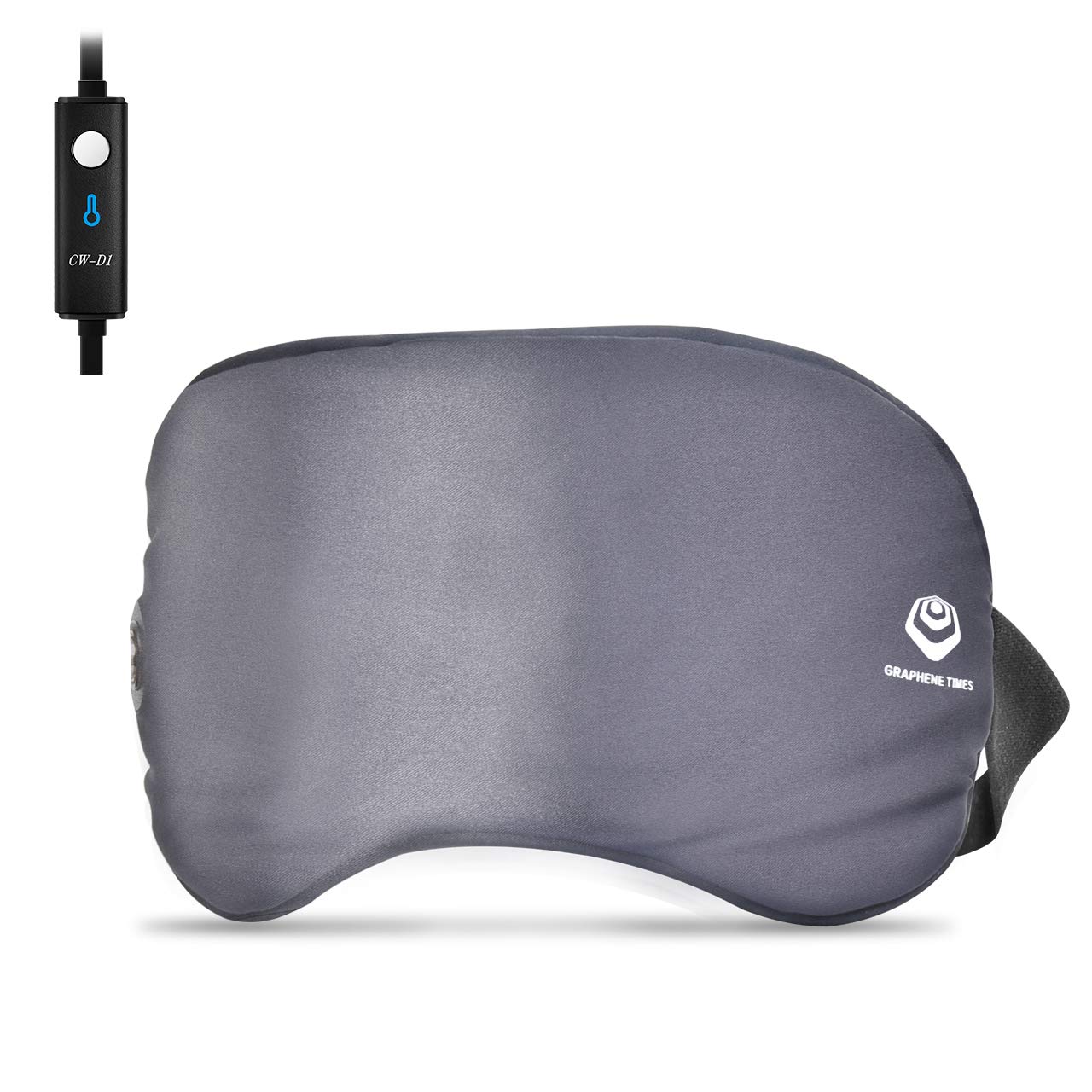 

GRAPHENE TIMES Горячая маска для глаз из чистого шелка с графеном USB 3 с регулировкой температуры, мягкая, идеально подходит для спокойного отдыха и бизнеса. Нагревательная, с питанием, с настройками, серый