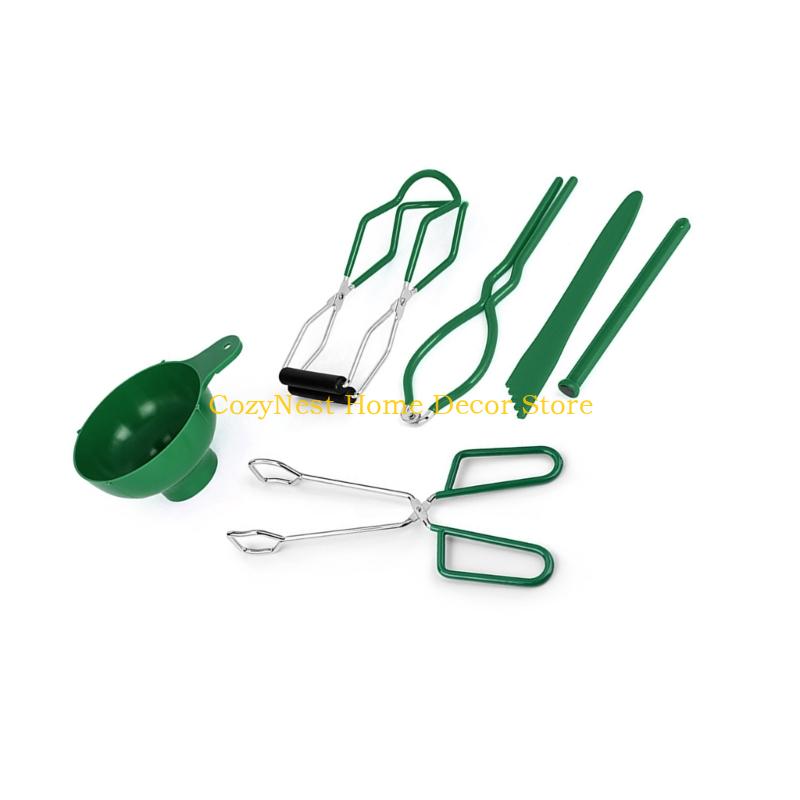 92MF 6PCS Canning Essential Set With Lid Lifter Jar Gripper Bubble Removers Durable Tool For Safe Fruit Vegetable Preservations