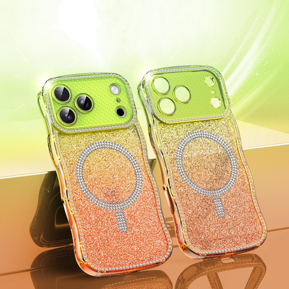 Glitter Diamond with Magnetic Ring Case For iPhone 17 Pro Max 17 Pro 17e 16E 16 Pro 15 + 14 13 Gradient Bling Sparkly Cover