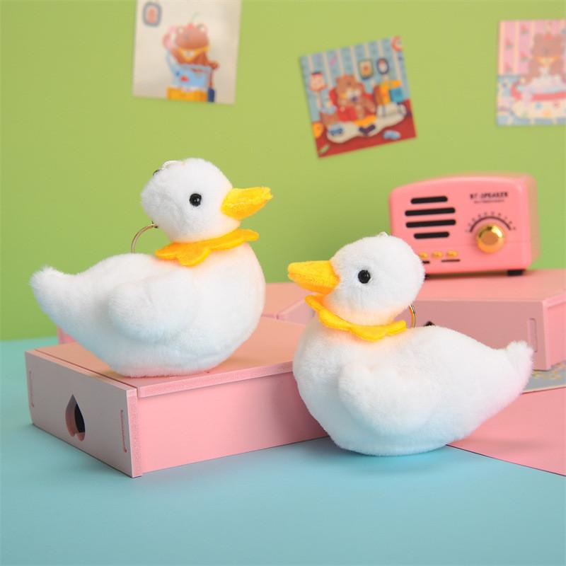 Adorable Plush Duck Keychain Cute Duck Stuffed Animal Short Plush Bag Accessory