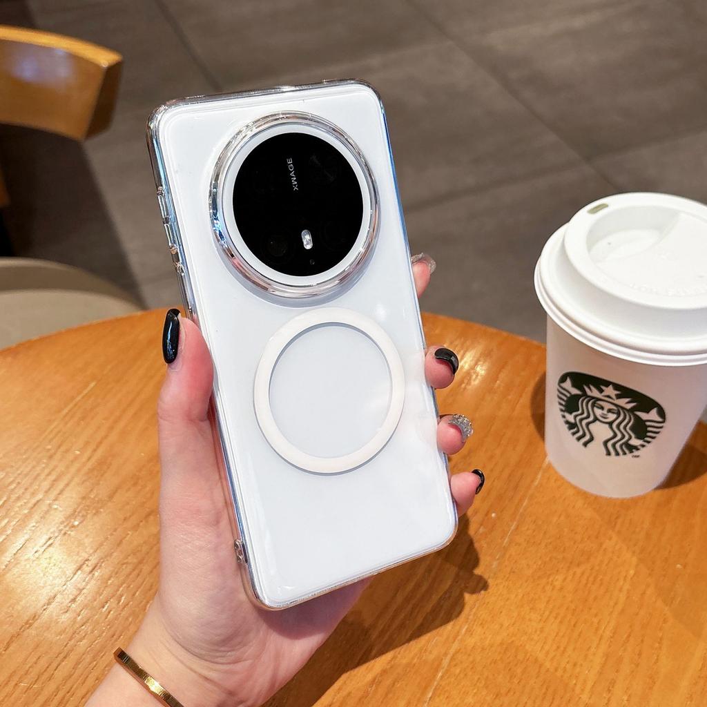Creative Magnetic Attraction Is Suitable for Huawei Mate70pro + Skin Matte Mobile Phone Case Mate70 Transparent Acrylic Anti-drop.