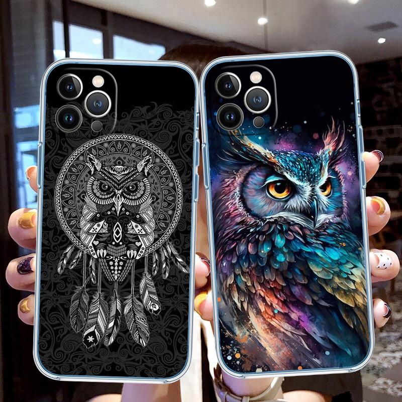 LO20 Cartoon Art Owl Phone Case for LG K22 K30 K40 K40S K41 K42 K50 K50S K51 K51S K52 K61 K62 K71 K92 Q60 Q61 V40 V50 V60