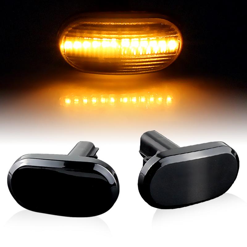 

2pcs Dark Smoked Lens Full LED Amber Front Fender Side Marker Light for Suzuki Jimny JB64W JB74 JB23 JB64 For Mazda Chevrolet жёлтый