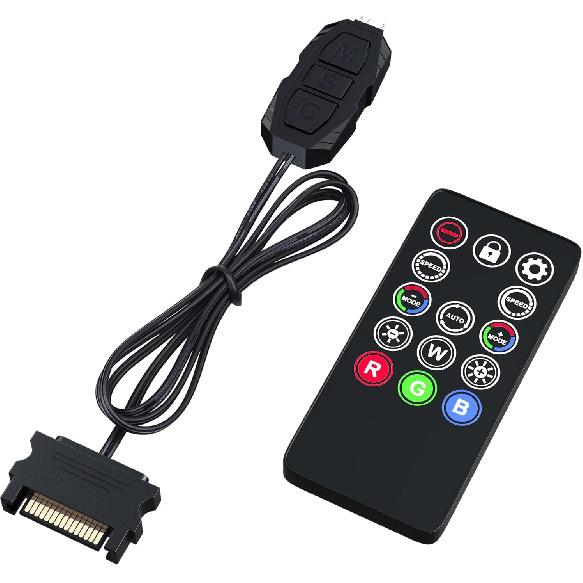DS Mini ARGB PC Fans Controller Kit with One-to-One Matching Function for Computer Case RGB Fans, PC ARGB Heat Sink (3 Pin, 14 Key, SATA Power, 5th