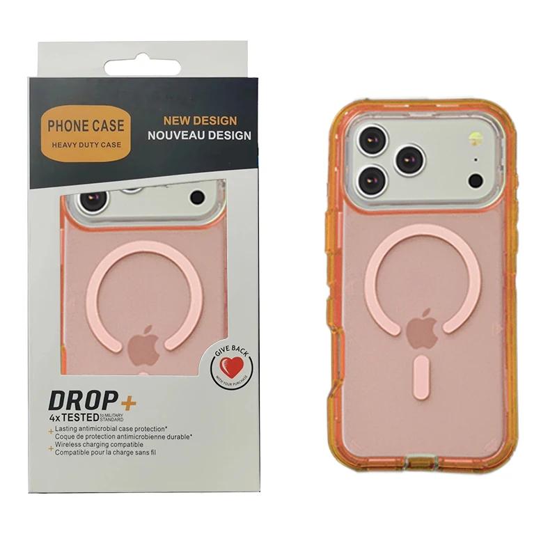 3IN1 Clear Symmetry+ Magsafe Ott Armor BOX Case For IPhone 17 Air 16 15 14 Plus 13 Pro Max Wireless Charging Transparent Cover