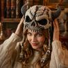 Stress Relief Craft Activity Halloween Animal Hood Crochet Kit, Skull Spider Bat Hat DIY Set for Adults Spooky Pumpkin Earflap Kit Teens,