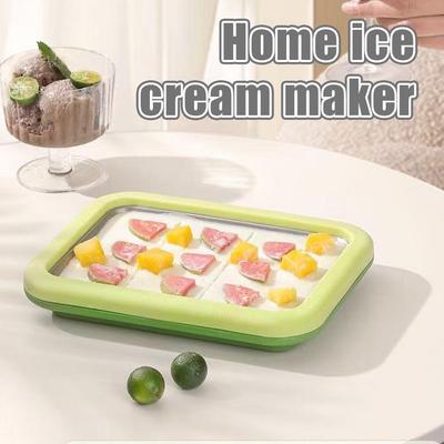 Multifunctional Ice Cream Maker With 2 Spatulas Household Summer Sweet Fried Plate Machine Frozen Yogurt Pudding Maker HOT