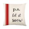 Christmas Pillow Case Home Decorative Pillow Sofa Linen Letter Print Living Room