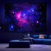 2D Aesthetic Wall Hanging with Dark Galaxy, Bright Stars and Pink-Blue Nebula