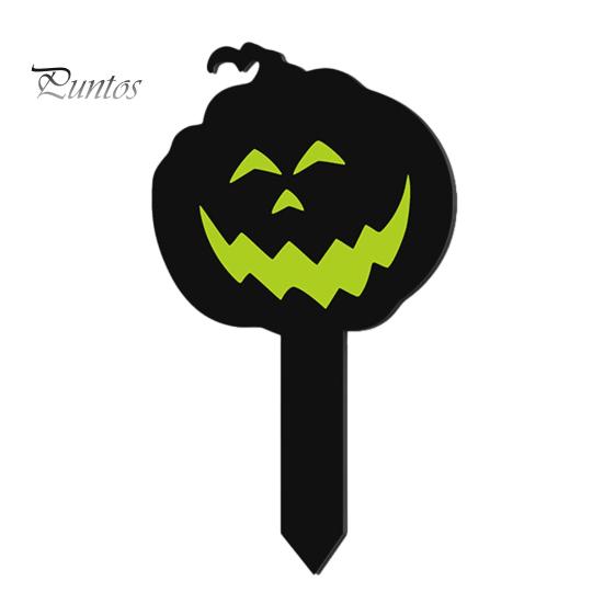 Festive Halloween Holiday Decor Pumpkin Yard Sign with Stake, Glow In The Dark Reusable Garden Spooky Silhouette Stake for Outside Patio Lawn Stakes