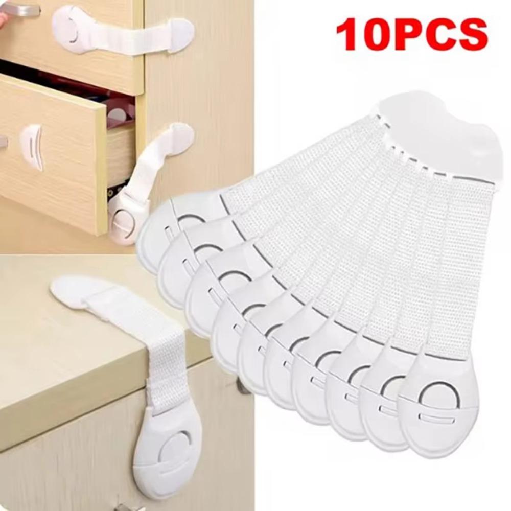 10PCS Durable Child Safety Cabinet Lock White Baby Safety Locks Kids Safety Door Lock Cupboard