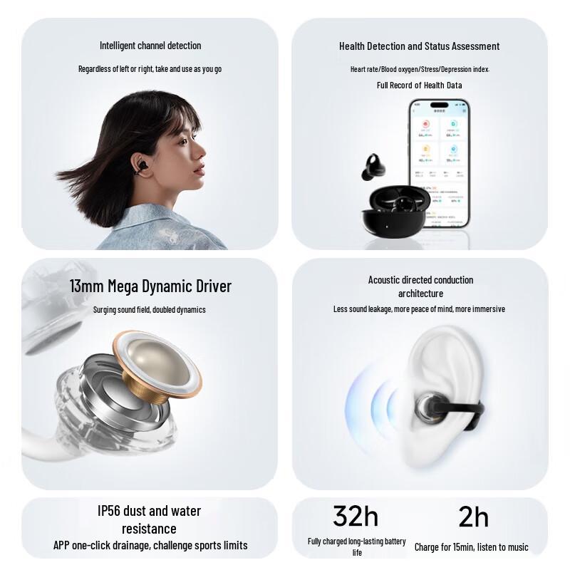Edifier Lolli Clip Active Noise Cancelling Ear Clip Wireless Earbuds