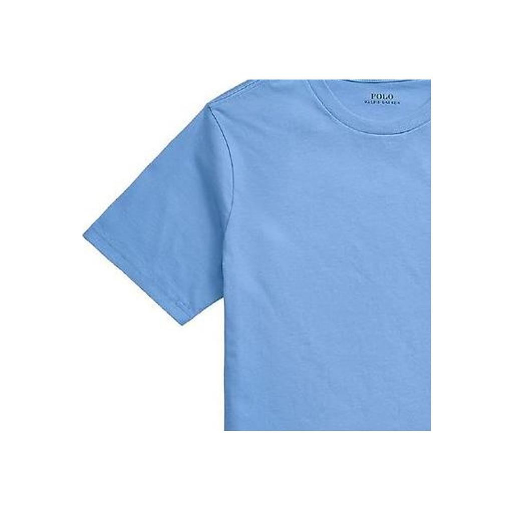 Polo Ralph Lauren Kids SS22 Effen Logo Geborduurd Ronde Hals Korte Mouw T-Shirt Kinderkleding Blauw 323832904-112