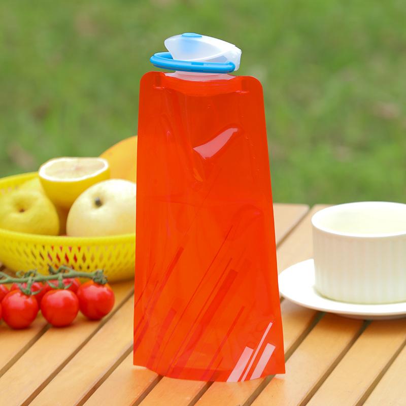 Outdoor-Radsport-Sportwasserflasche - Tragbarer Wasserbecher für Bergsteigen - Faltbarer Wasserbeutel aus PE-Kunststoff - Wasser für Werbegeschenke