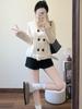 Spring 2026 Women's Black High-Waisted Woolen A-Line Slimming Shorts
