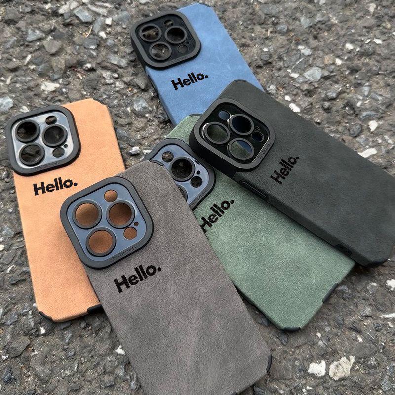 Hello Minimalist English Case for iPhone 16 Pro: Durable Full-Cover Dirt-Resistant Soft Shell