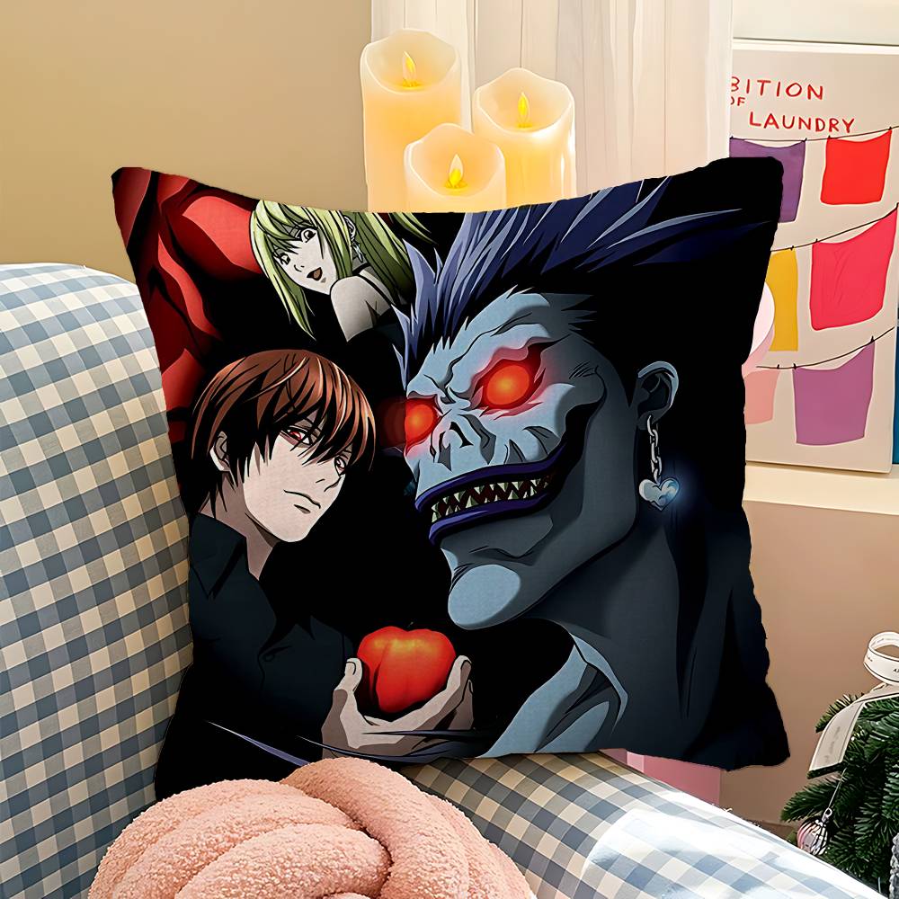 Anime-Kissen mit Todesbotschaft – Geschenkidee für Zuhause, Büro oder Schlafzimmer – Sofakissen, Autokissenbezug