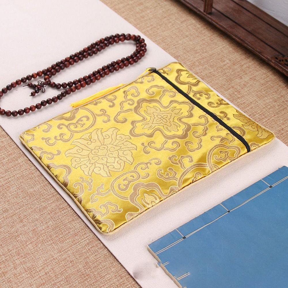 Double-layer Antique Dragon Pattern Jewelry Bag Scripture Bag Chinese Style Sachet Embroidery Bag