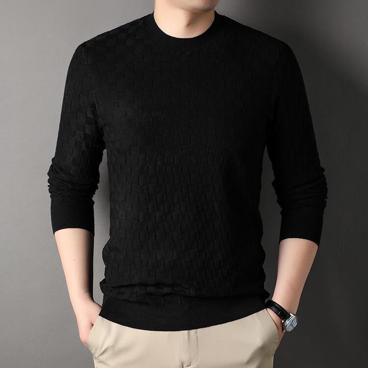 Autumn Knitted Sweater Men'S Casual Crew Neck Medium Warm Premium Trend Sweater Men'S Clothing