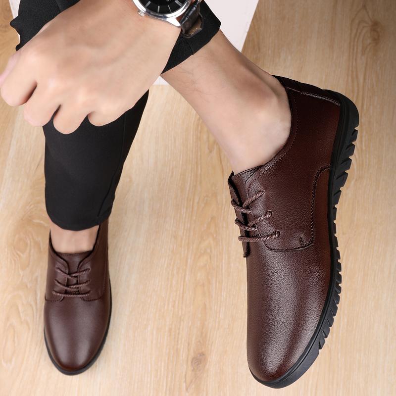 Genuine Leather Moccasins Comfy Dress Oxford Shoes Casual Lightweight Luxury Brand Summer Men Loafers Man Lace-Up Mens Shoes