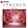2D Enchanted Red Hanging Hearts Backdrop with Bokeh Lights