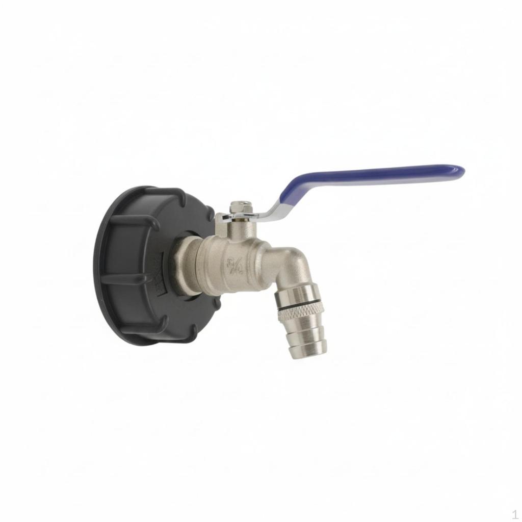 IBC Tank Adapter with Shutoff Brass Tote Leakproof for Garden Watering 12IN Nipple Faucet