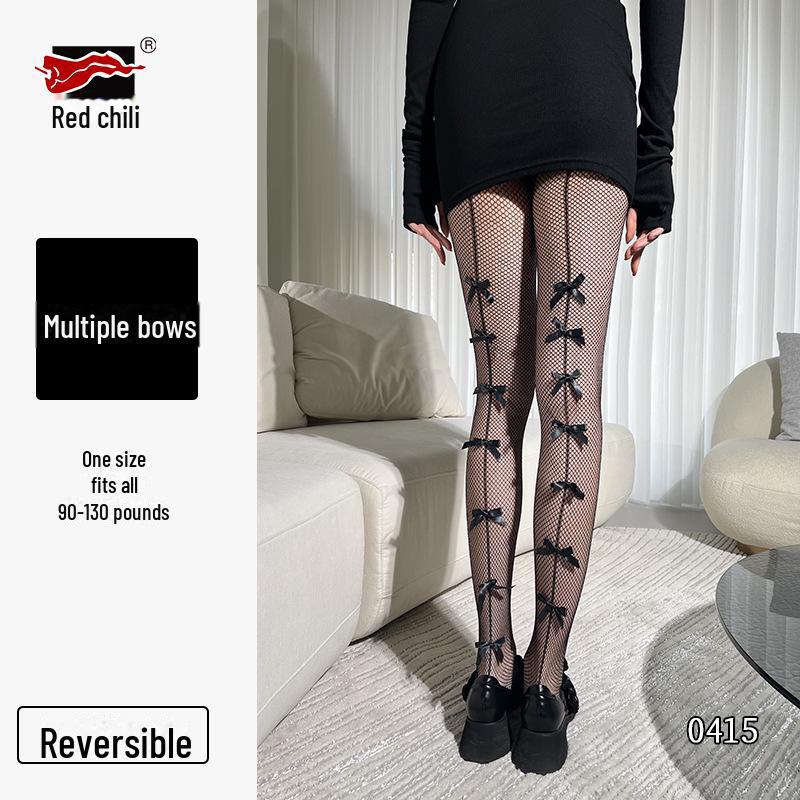 

Колготки Red Pepper Hot Girl Black Fishnet Bow - стиль Y2K Disco