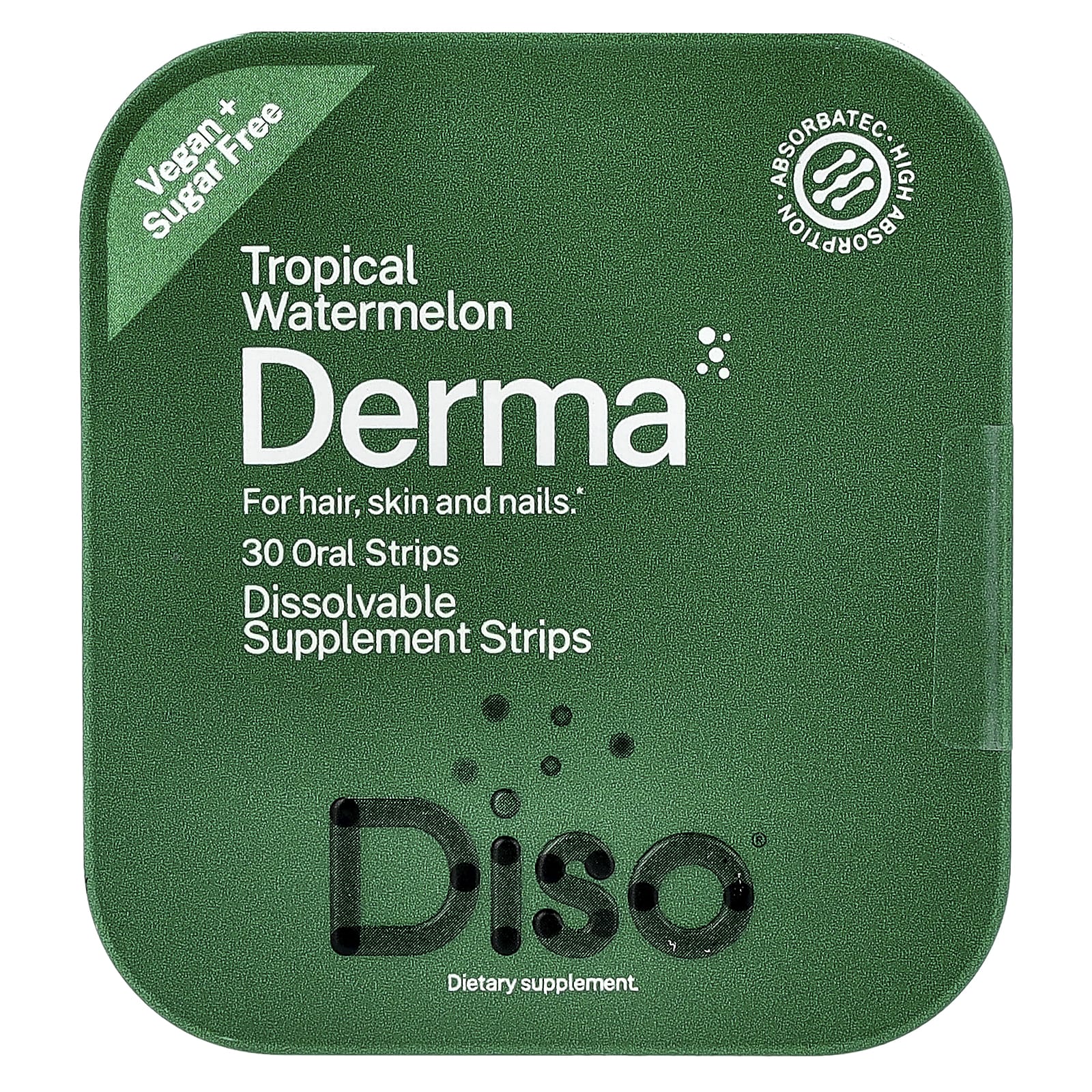 

Diso, Derma, Tropical Watermelon, Oral Strips, 30 Count