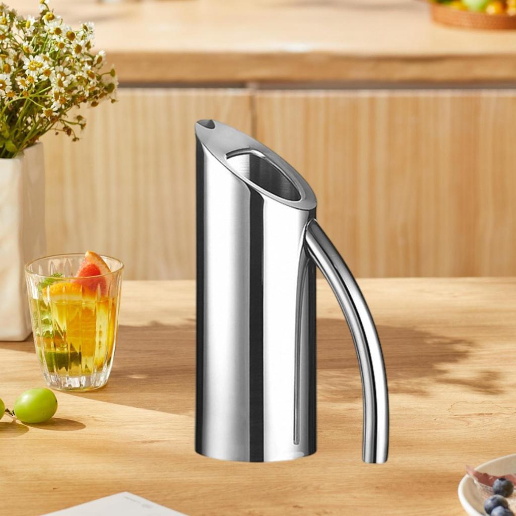 Stainless Steel Water Pitcher Beverage Dispenser Comfortable Grip Drink Jug for Hotel Milk