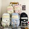 Junior high school student schoolbag female cute color matching large-capacity computer backpack practical thickened wear-resistant casual backpack