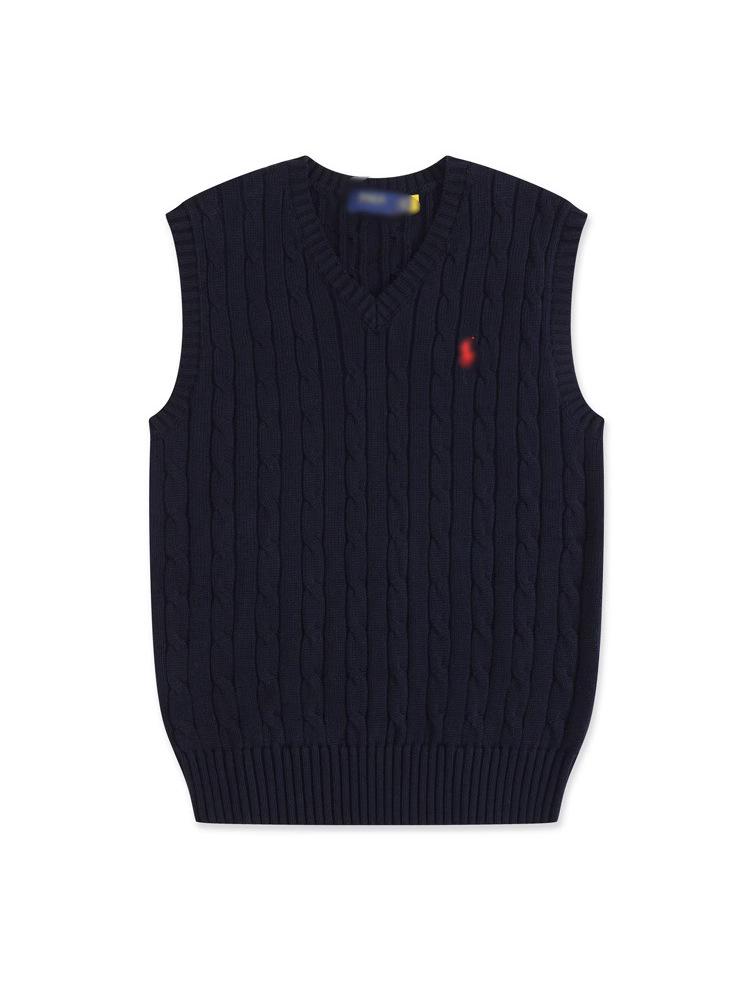 Unisex V-neck Embroidered Cable Knit Wool Vest – Lightweight, Breathable, Pure Comfort for Spring and Autumn.
