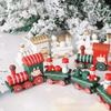 Wooden Mini Train Decor Set Christmas Party Snowman Ornament Plastic or Wooden Tabletop Cake Decoration Props Train Kids Toys