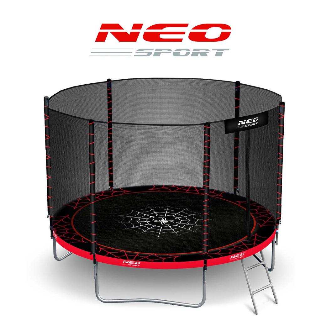 Zahradní trampolína 6 stop/183 cm s vnější sítí a žebříkem Neo-Sport