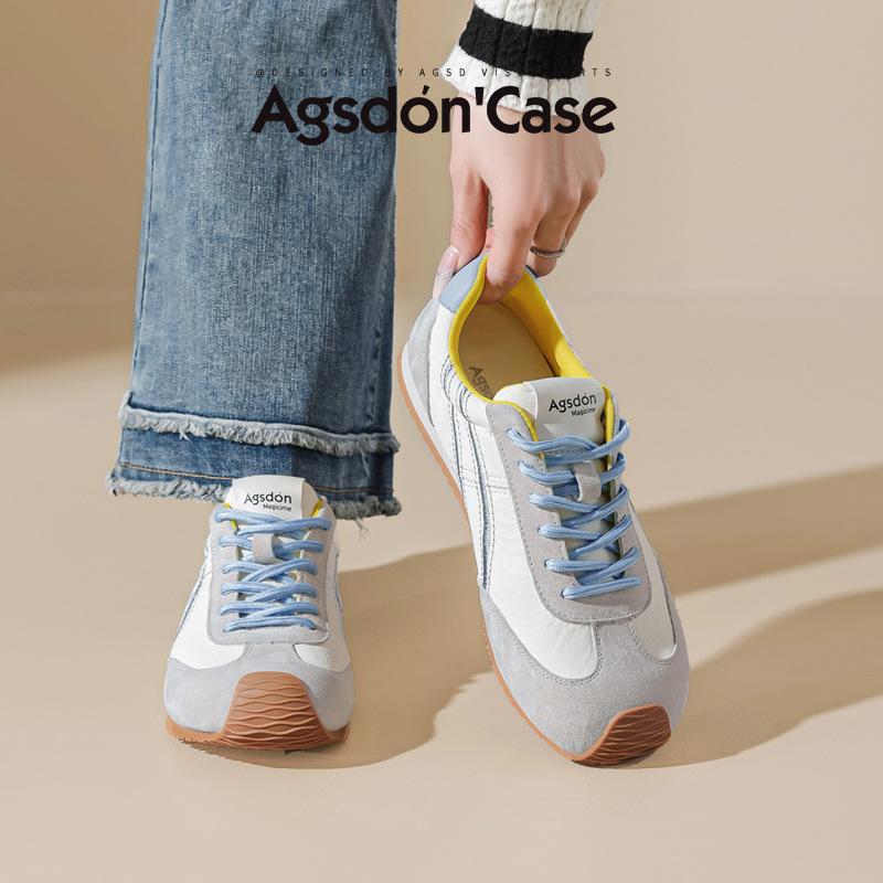 Augustus Den dopamine German training shoes women's 2025 new spring and summer casual flat-bottomed Forrest Gump sports little white shoes