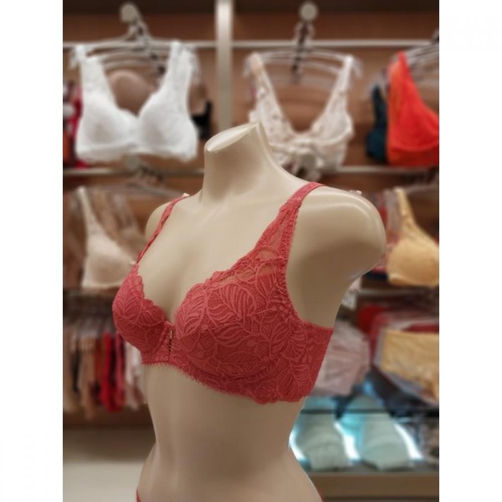 Pink Lace Non Woven Full Cup Bra Br4424 Pk