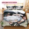 Anime Pattern Bedding Quilt Set Quilt Cover Pillowcase Home Decoration Birthday Gift (1 * Duvet Cover + 2 * Pillowcase, Without Core)