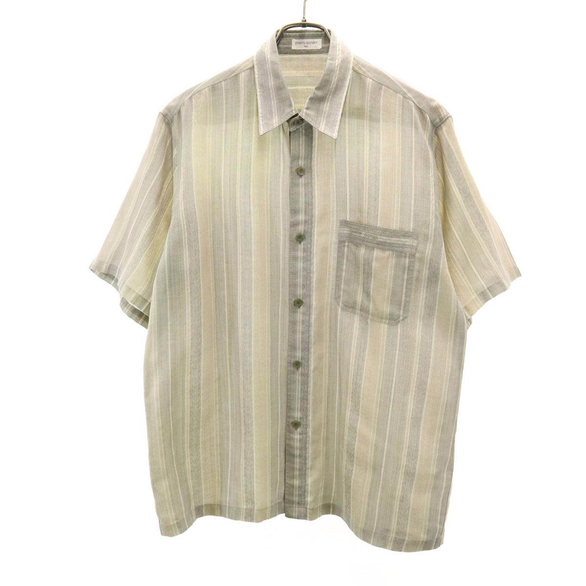 

Рубашка с коротким рукавом с полосатым узором Pierre Cardin L серая Мужская Б/У